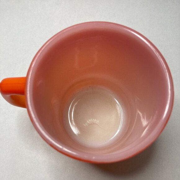 Vintage Anchor Hocking Fire King Ware Red Orange Coffee Mug - Picture 6 of 14
